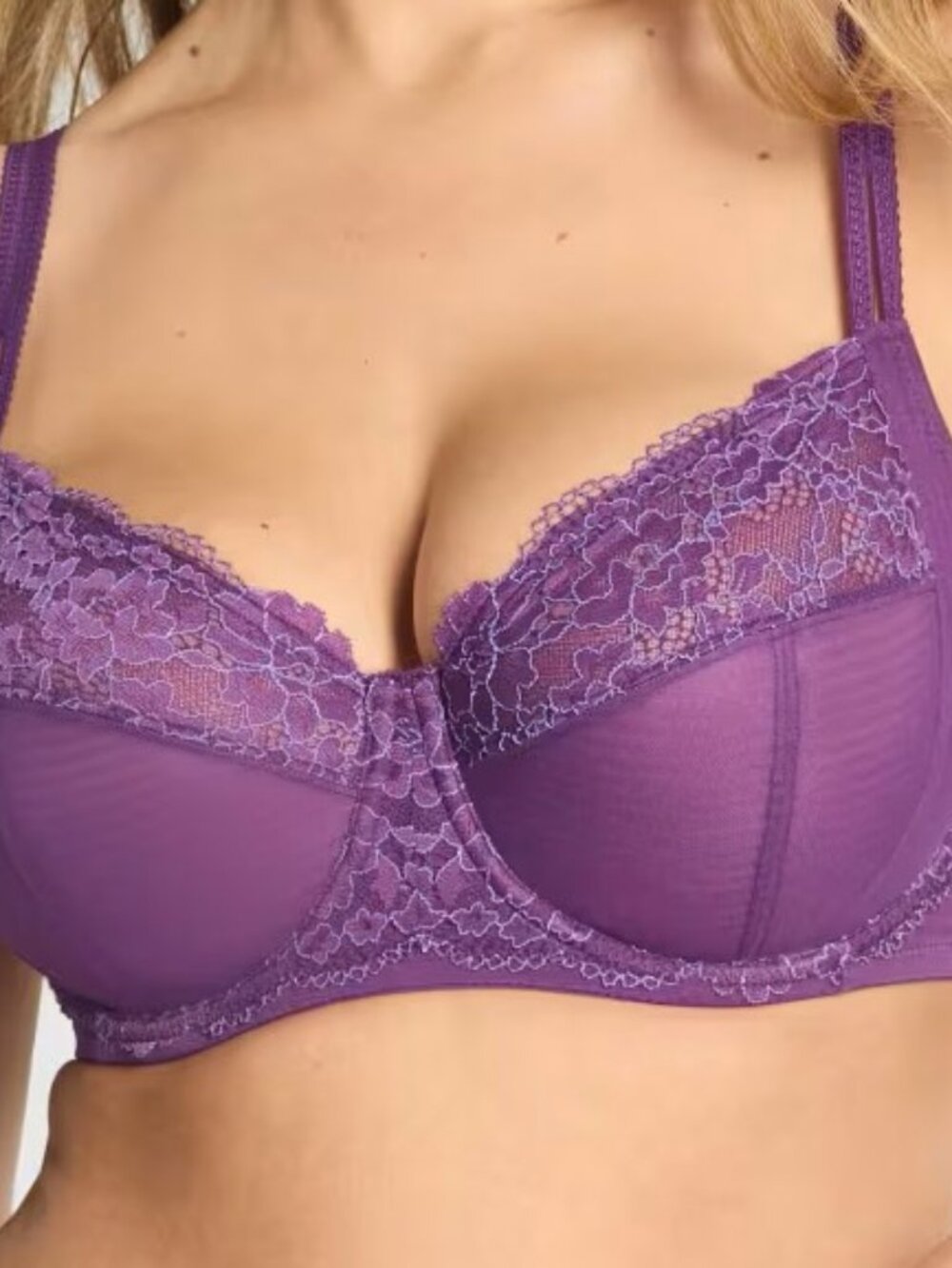 Camio Mio - Unlined Side Support Bra - 32G Imperial Purple